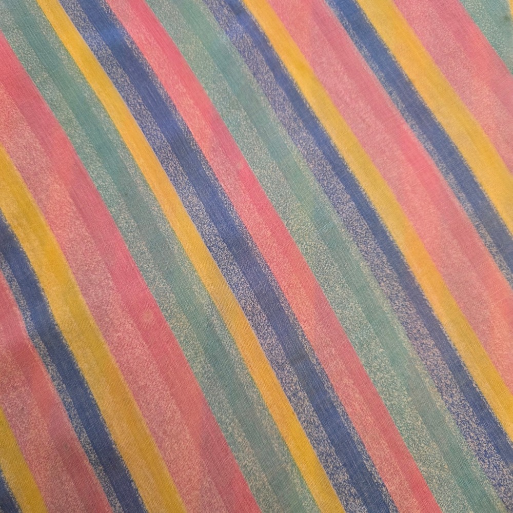 Womens Vintage Pastel Rainbow‎ Stripe Nightgown Dress Caftan House Dress Lounger - Picture 9 of 10